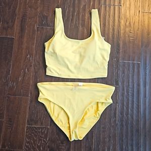 Calia Two Piece Swim Set, Bra Padding, Soft Yellow, Size XL